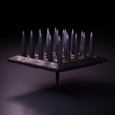 Spiked trap with multiple protruding spikes.