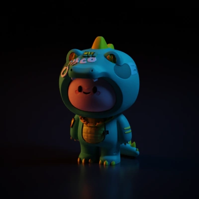 cute dinosaur-themed character.