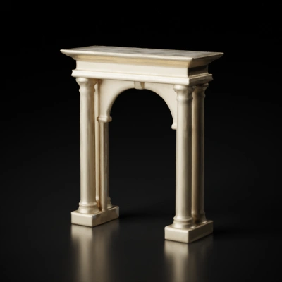 Classic decorative arch with carved columns.