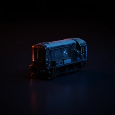 Old locomotive engine, industrial design.