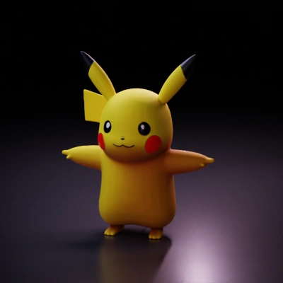 Yellow, electric mouse-like character.
