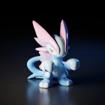 Anthropomorphic creature with claws and fins, cartoon style.