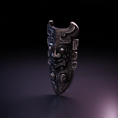 intricate tribal mask.