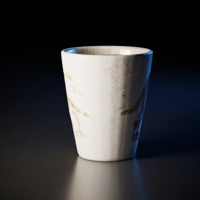Lion-themed mug with sculpted lion head. Ceramic material,PBR,4K