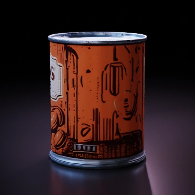 Beans can in a stylized art form.