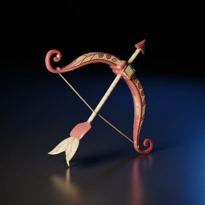 Decorative bow and arrow.