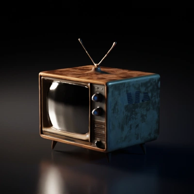 Vintage CRT television with dials, retro style.