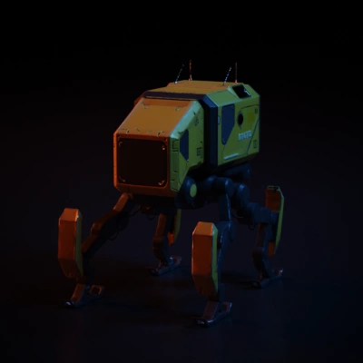quadruped sci-fi robotic vehicle.