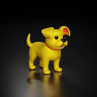Cartoon dog, happy expression, animated style.