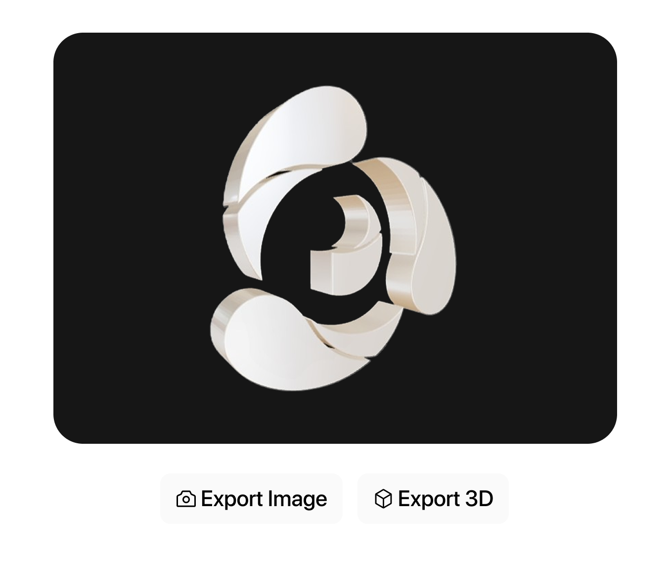 Export a 3D SVG model as STL, GLB, GLTF, or PNG