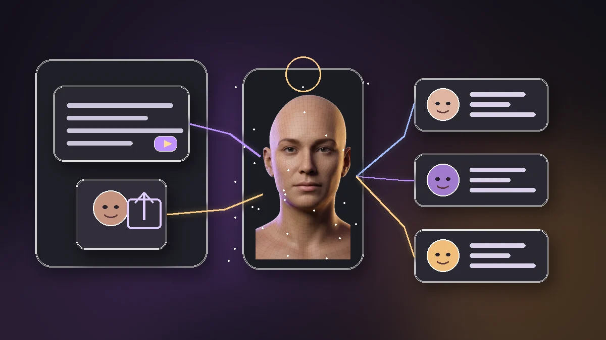 Reference portrait and prompt input UI for ChatAvatar generation