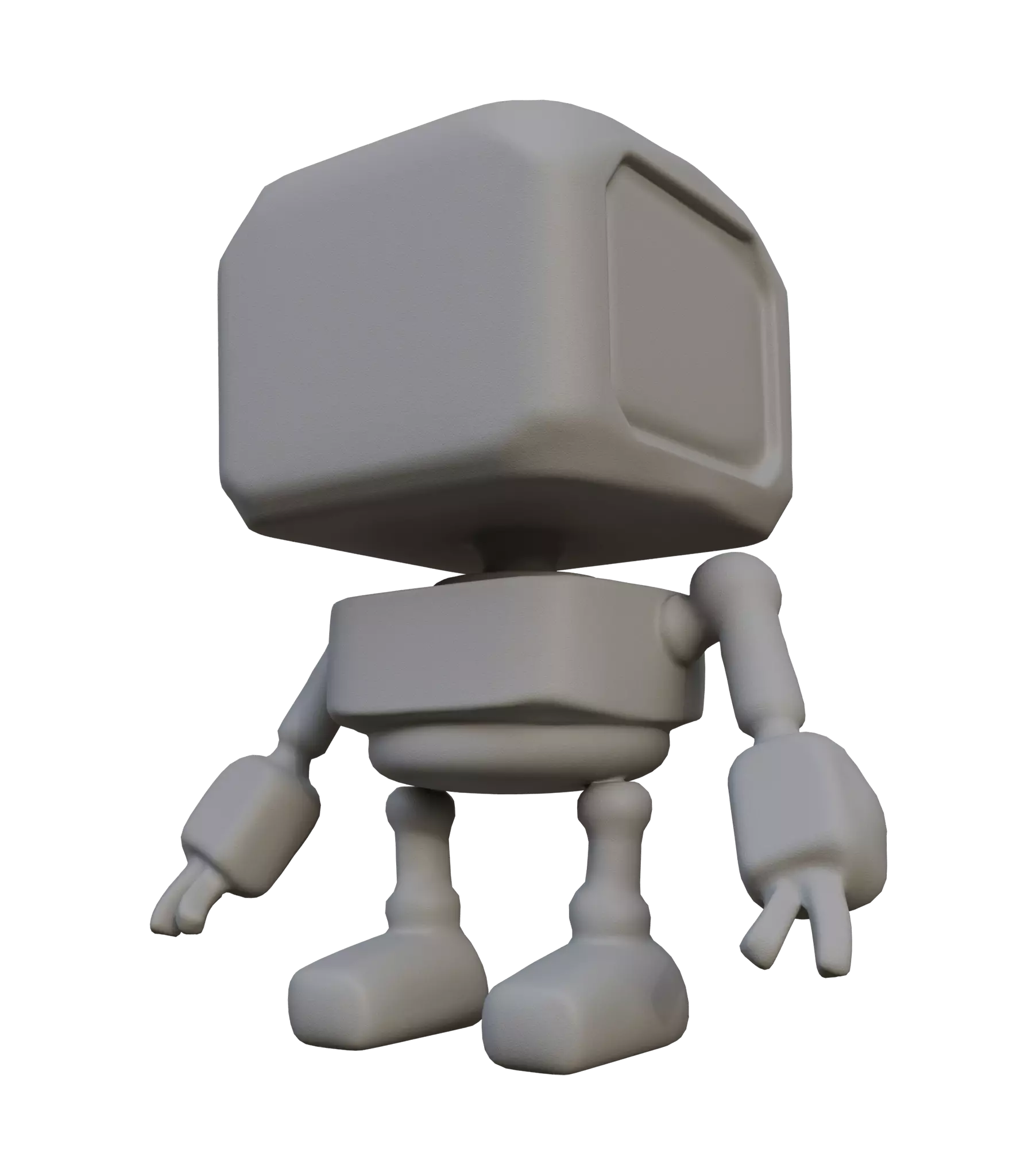 Untextured gray 3D robot model in the upload preview