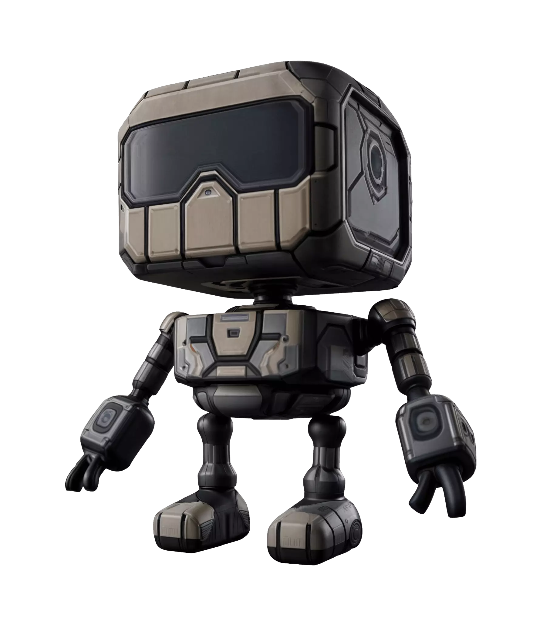 Robot 3D model textured with sci-fi armor plating