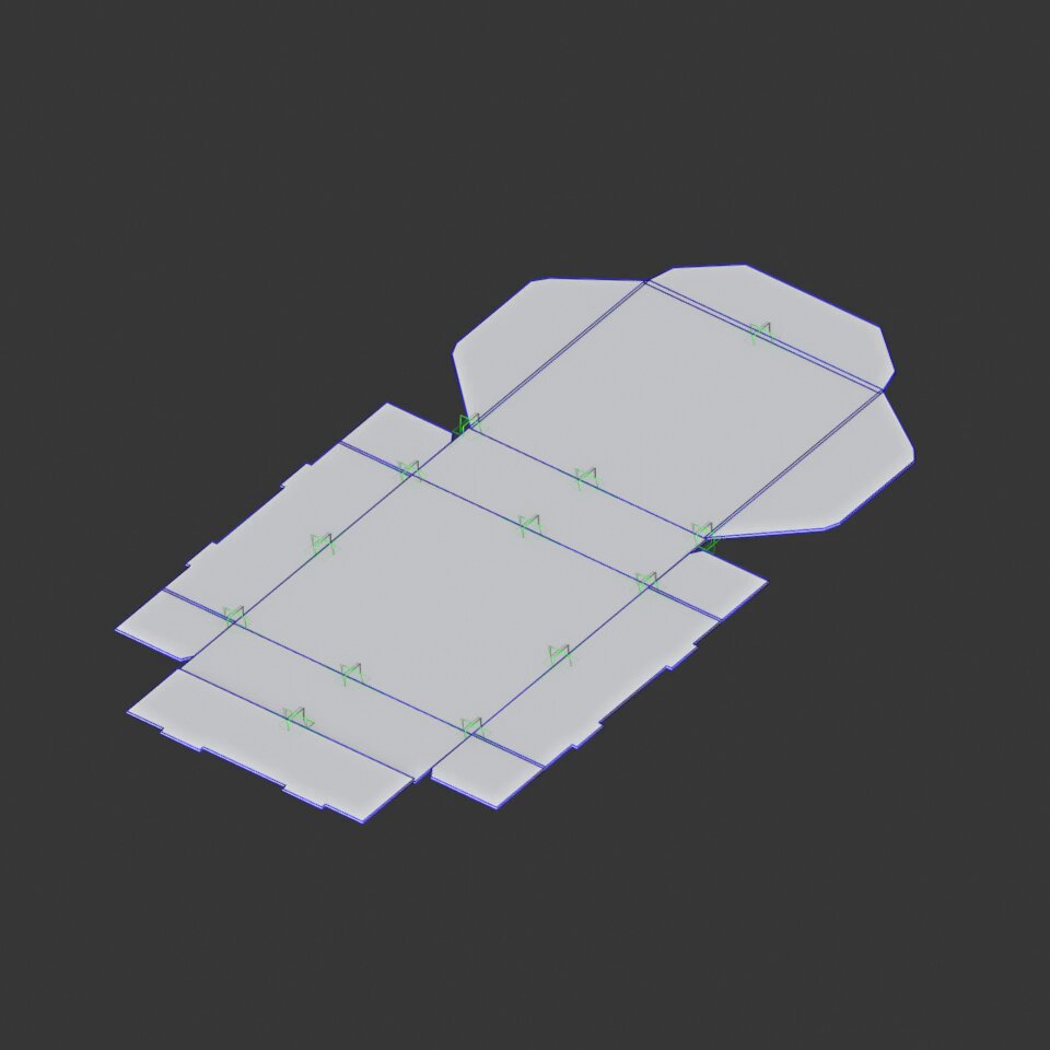 Animacion de una caja plegable a partir de un troquel