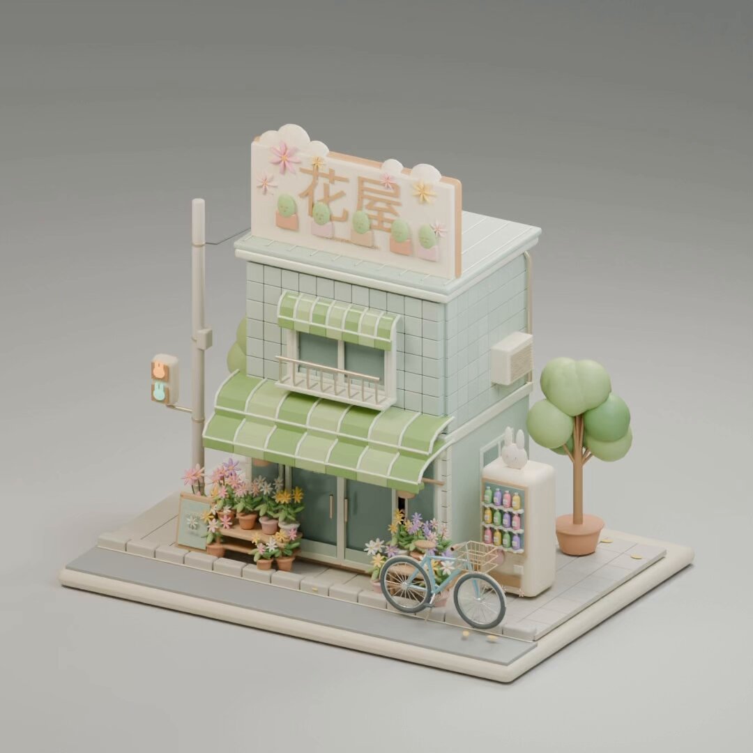 Japanese Flower Shop Exploded-View Animation