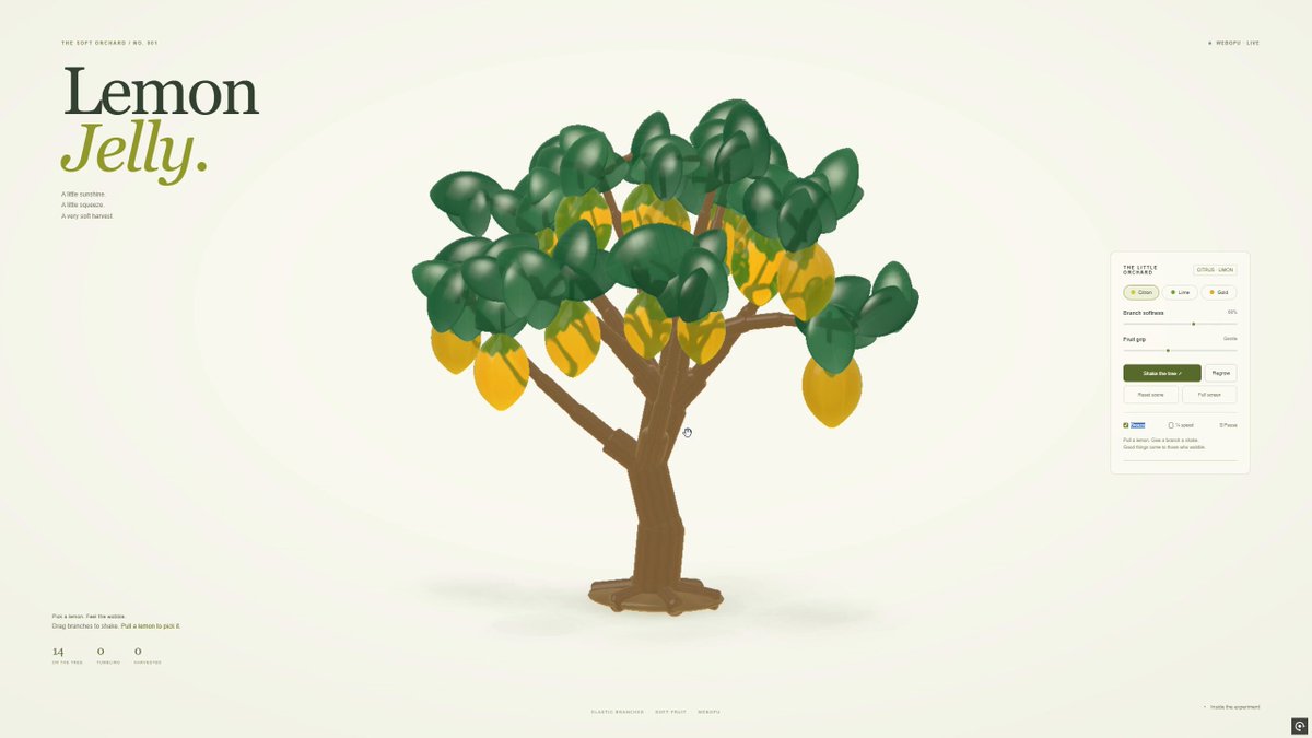 Interactive jelly lemon tree