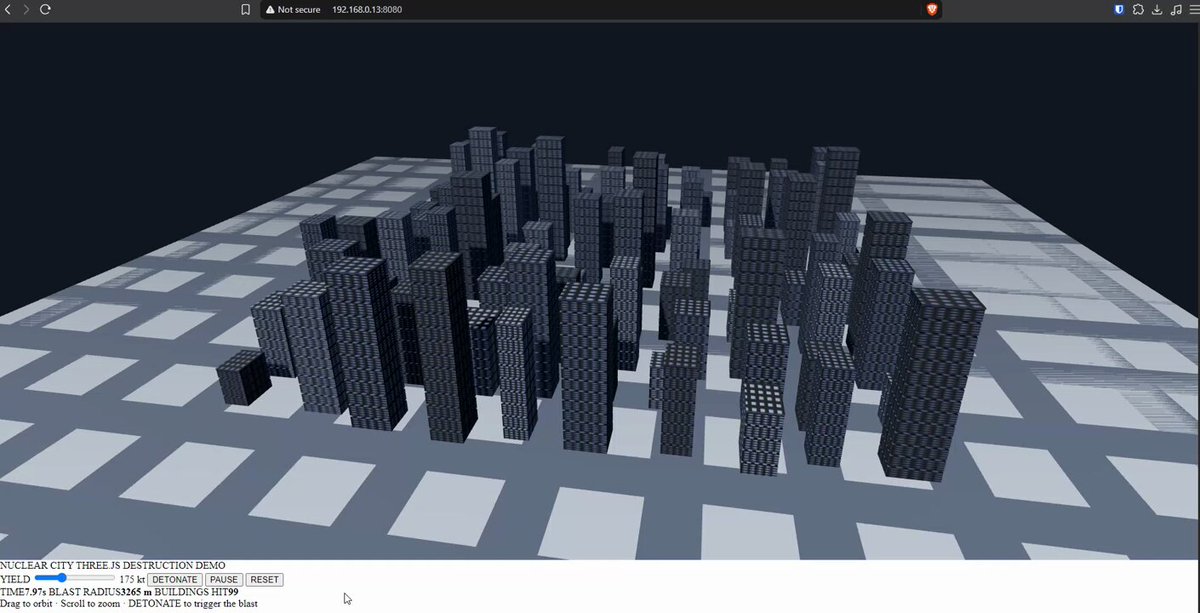 Nuclear Explosion 3D City Simulation