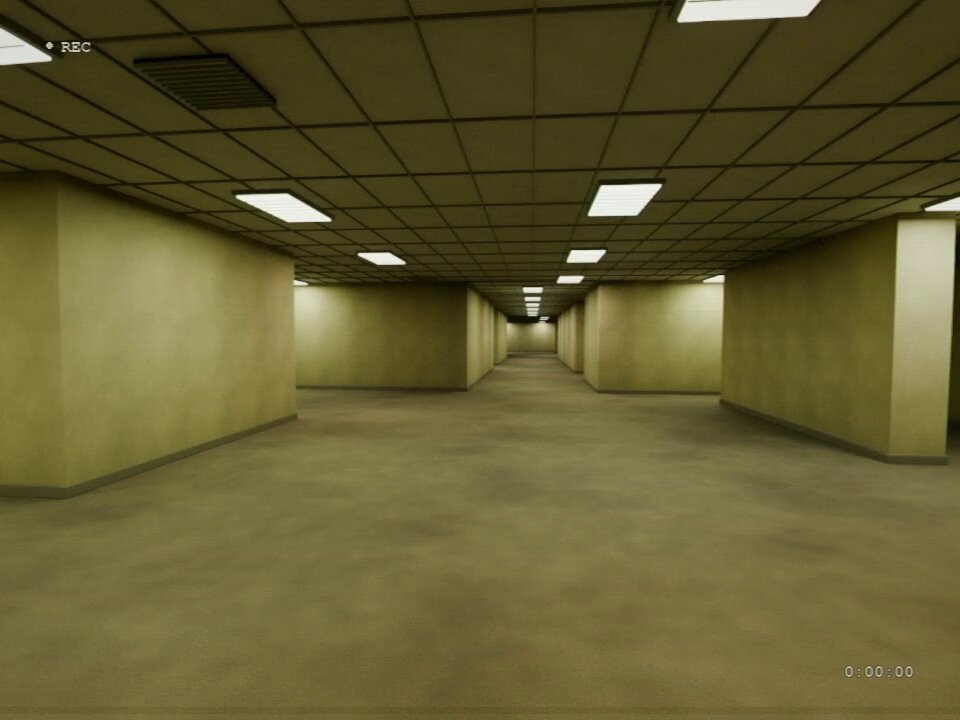 Backrooms-inspired Blender VHS scene