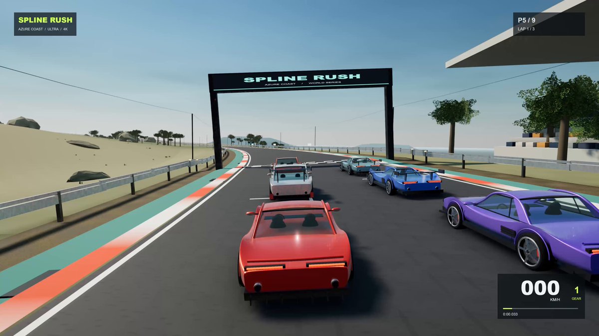 Spline Rush procedural browser racing game