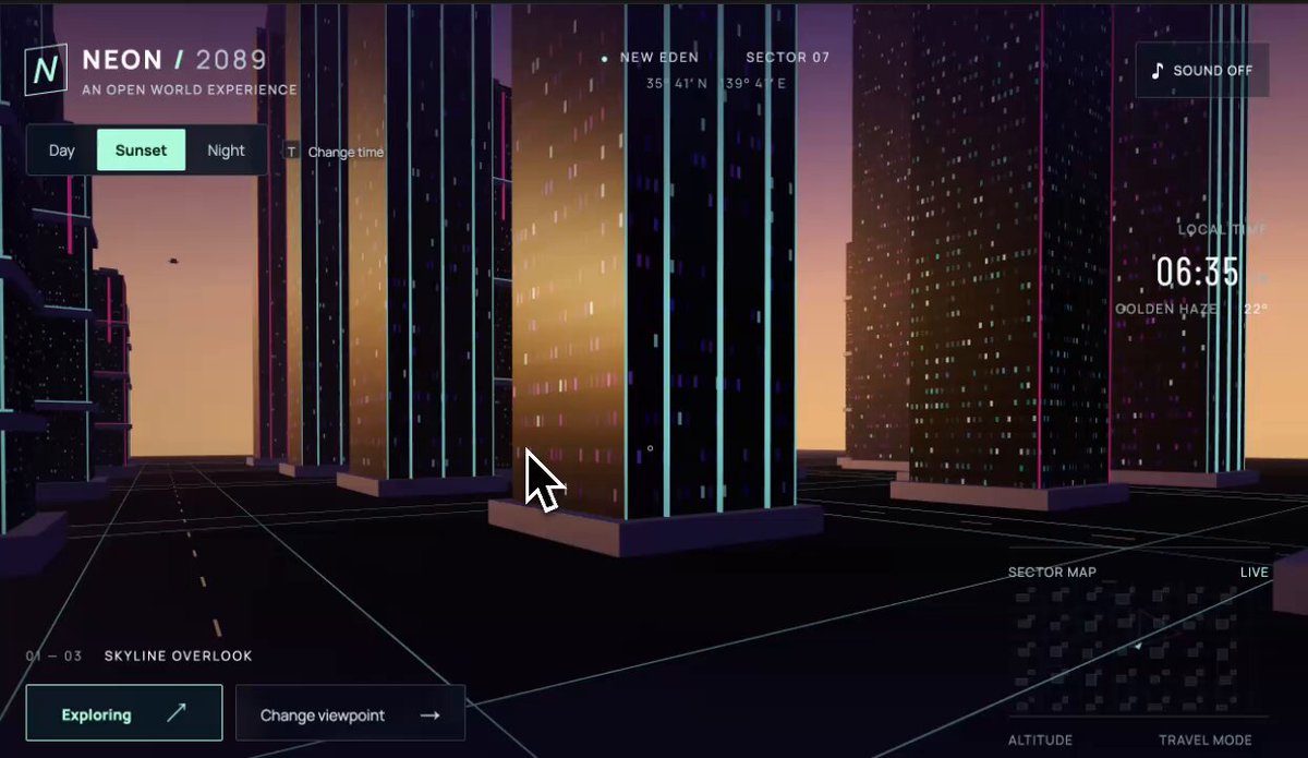 3D world full of very high skyscrapers