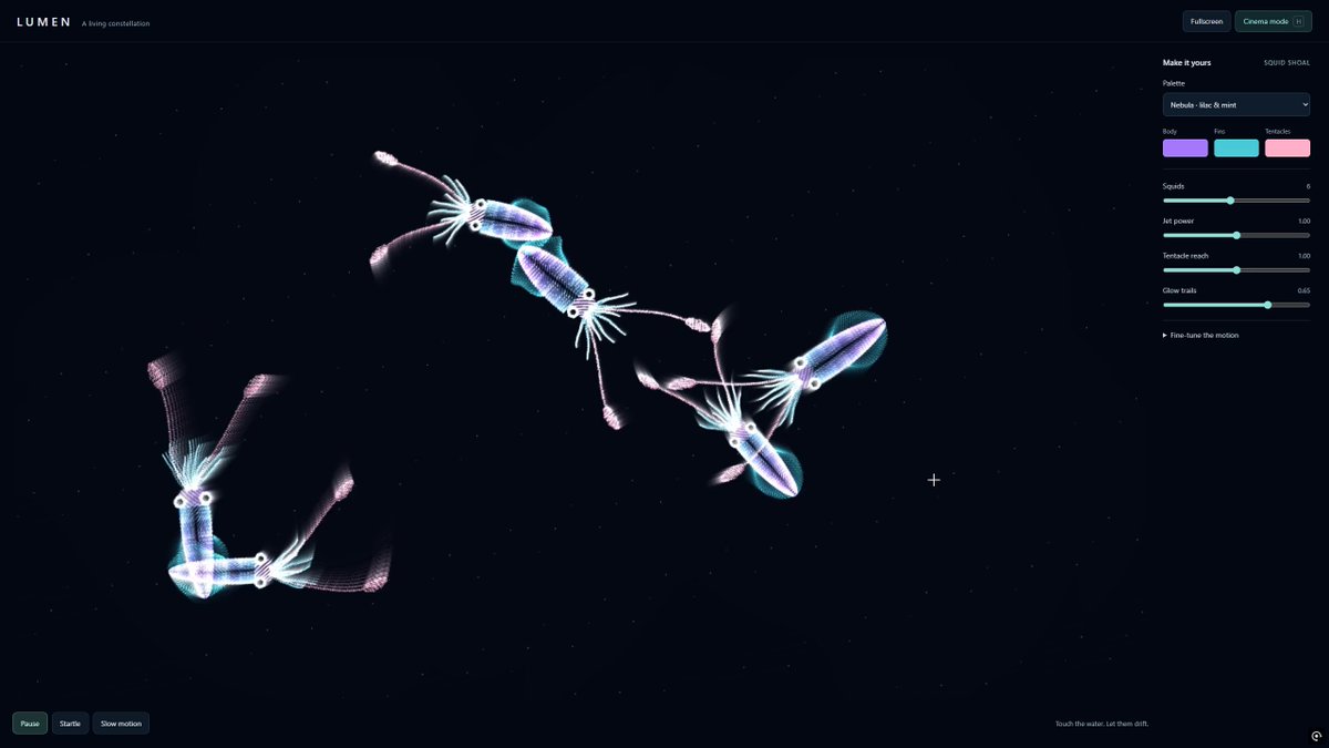 Interactive squid shoal