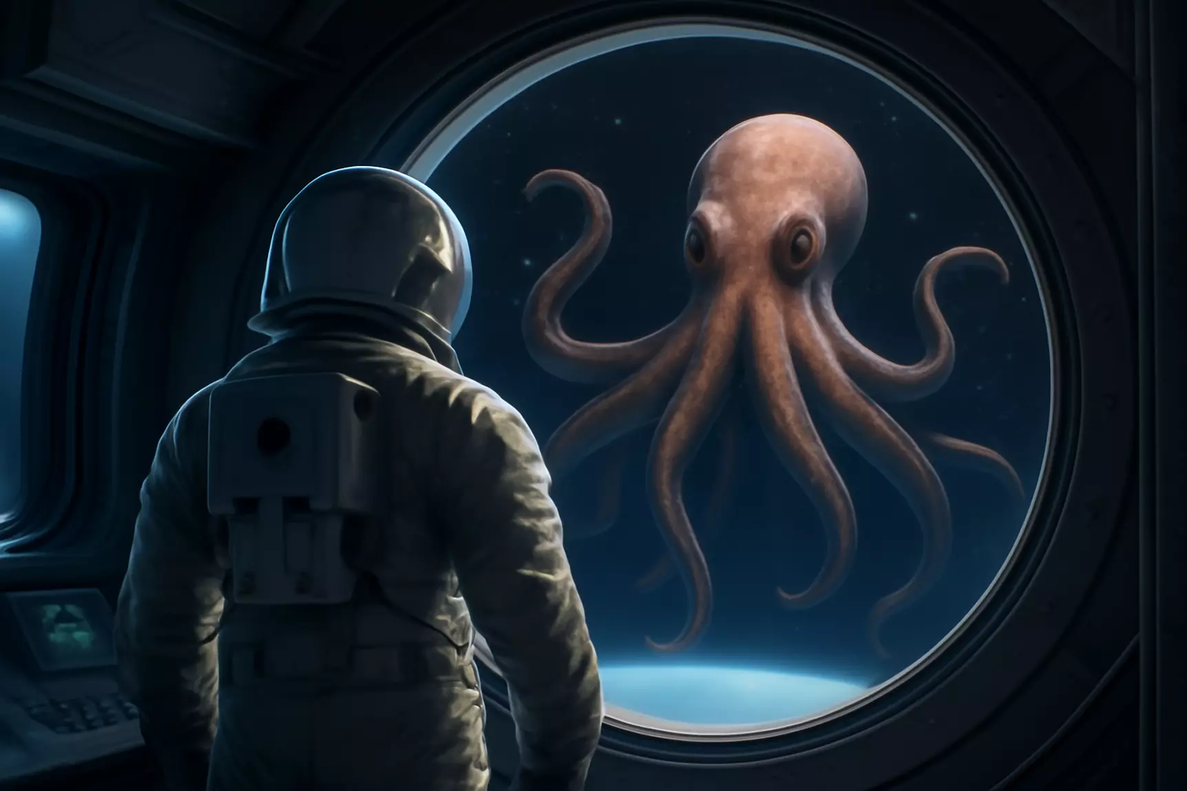 AI remixed astronaut and octopus scene