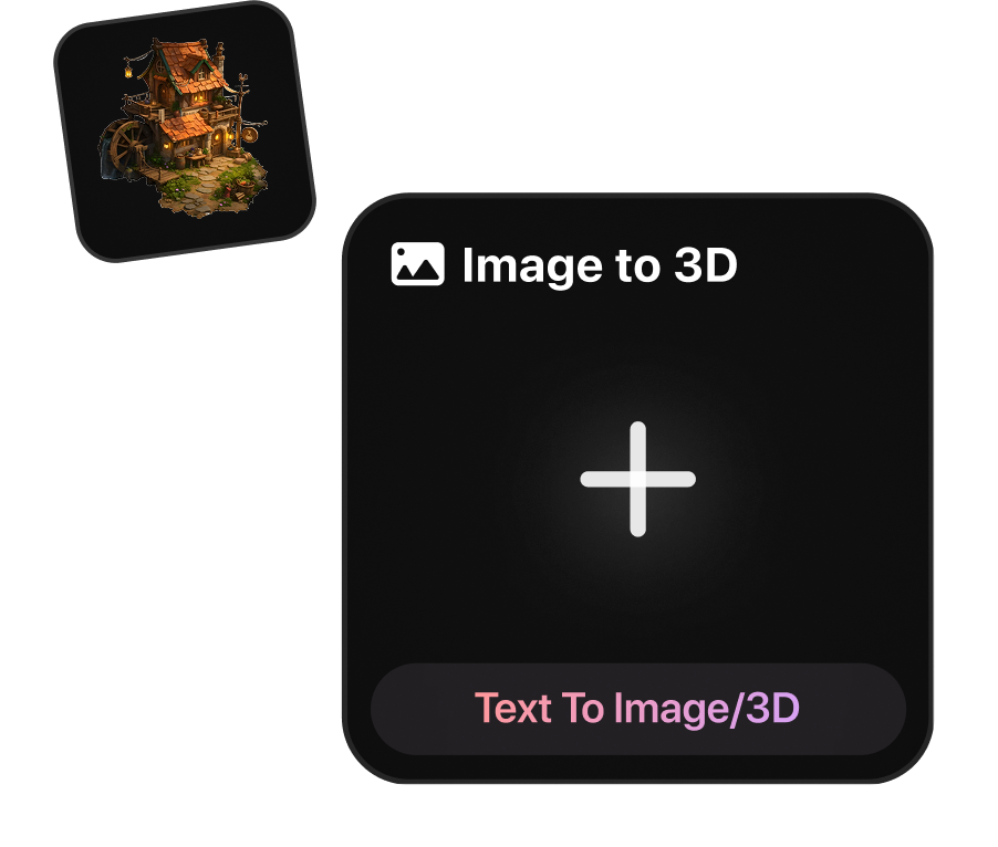 Uploading a character reference image for image-to-3D generation